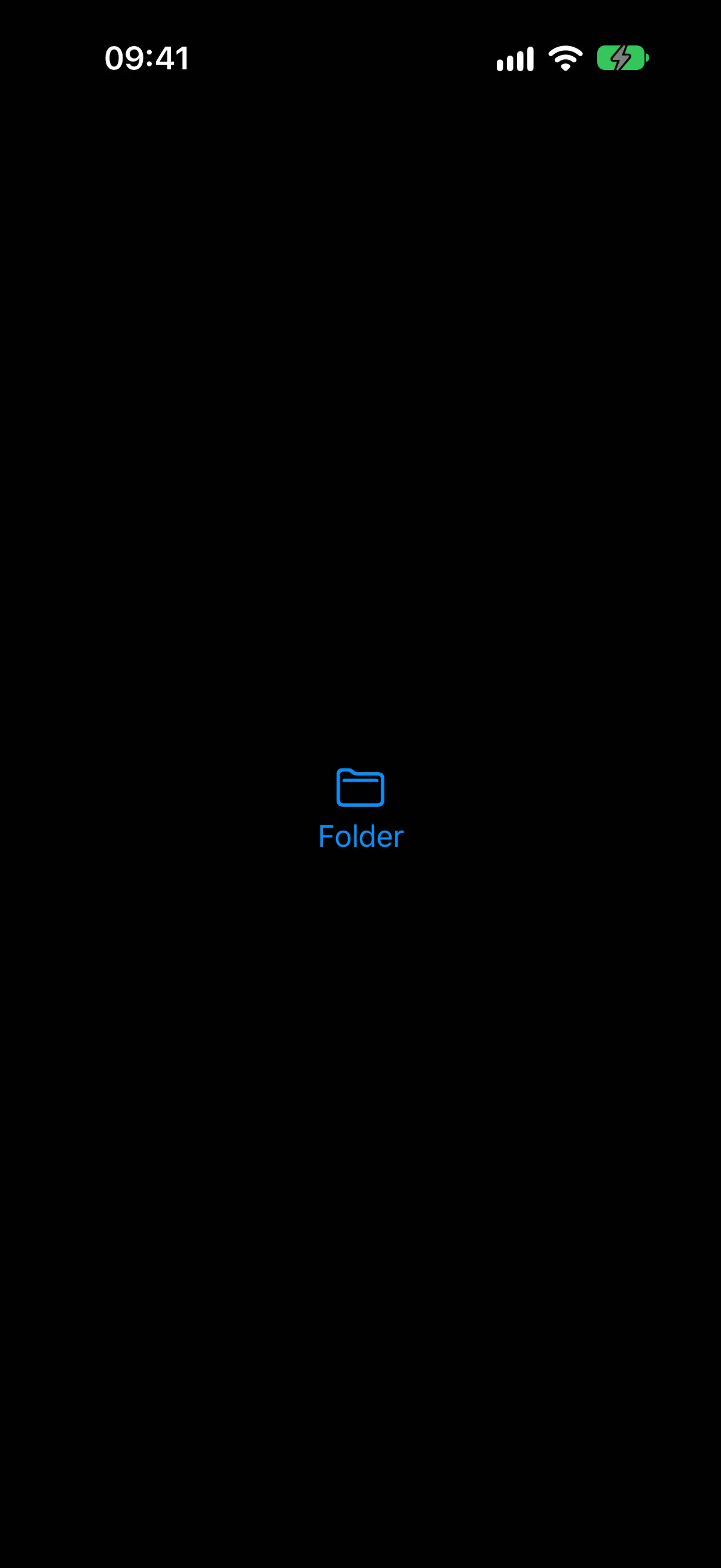 A button with a folder icon stacked above the label Folder