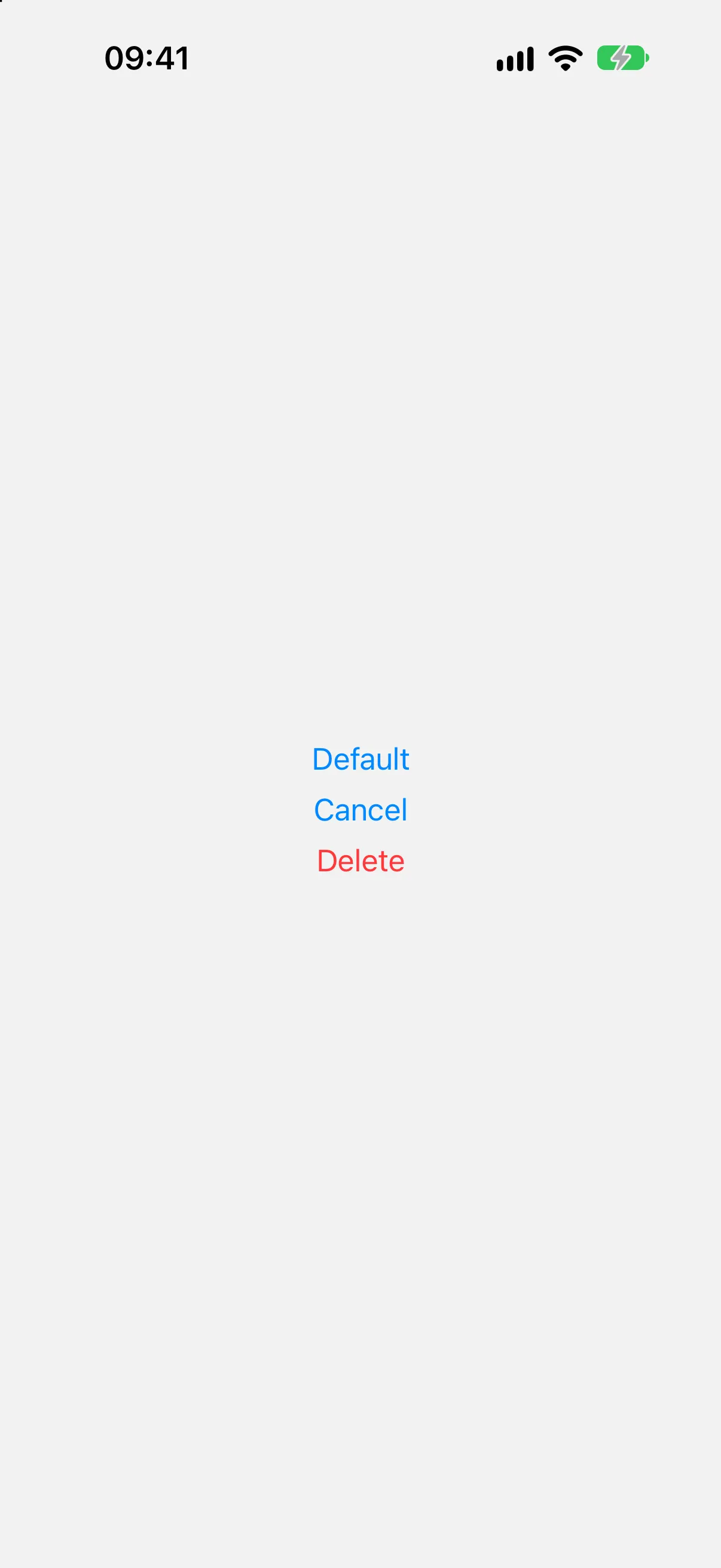 Three buttons showing the default, cancel, and red destructive roles