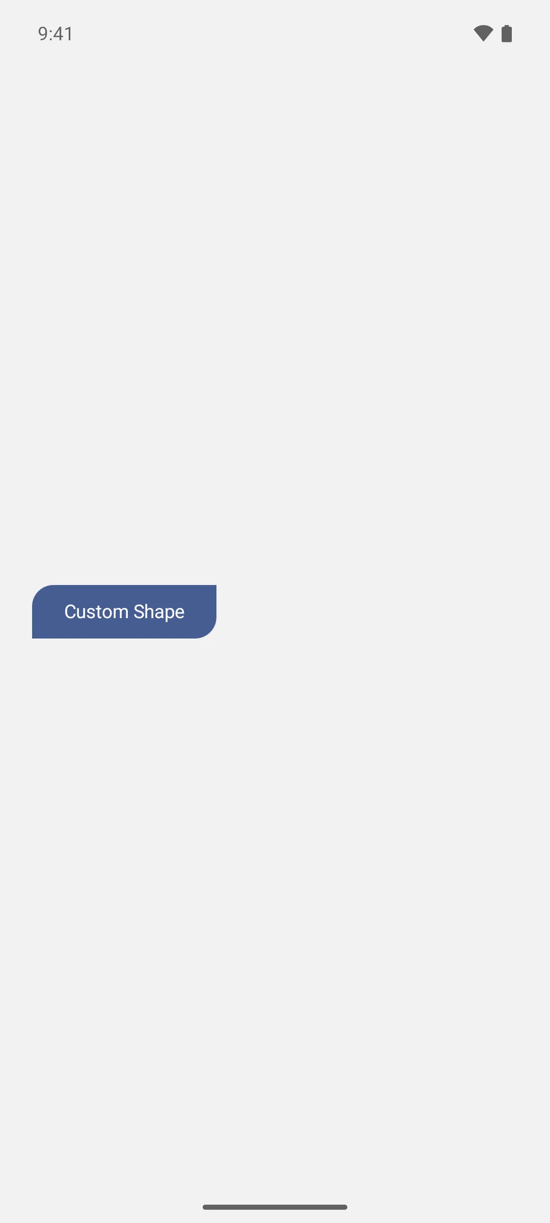 A button with rounded top start and bottom end corners and square opposite corners