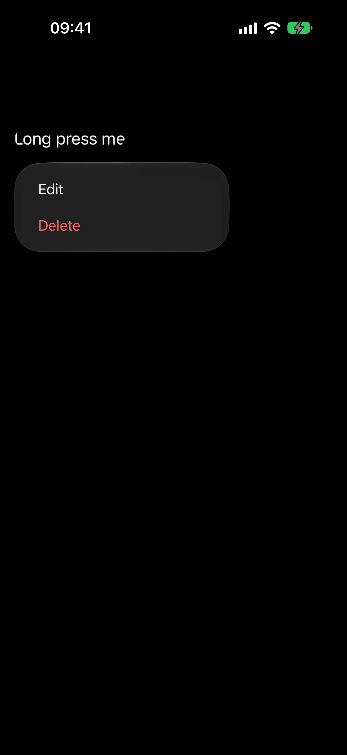 A context menu open under the lifted trigger, listing Edit and a red Delete