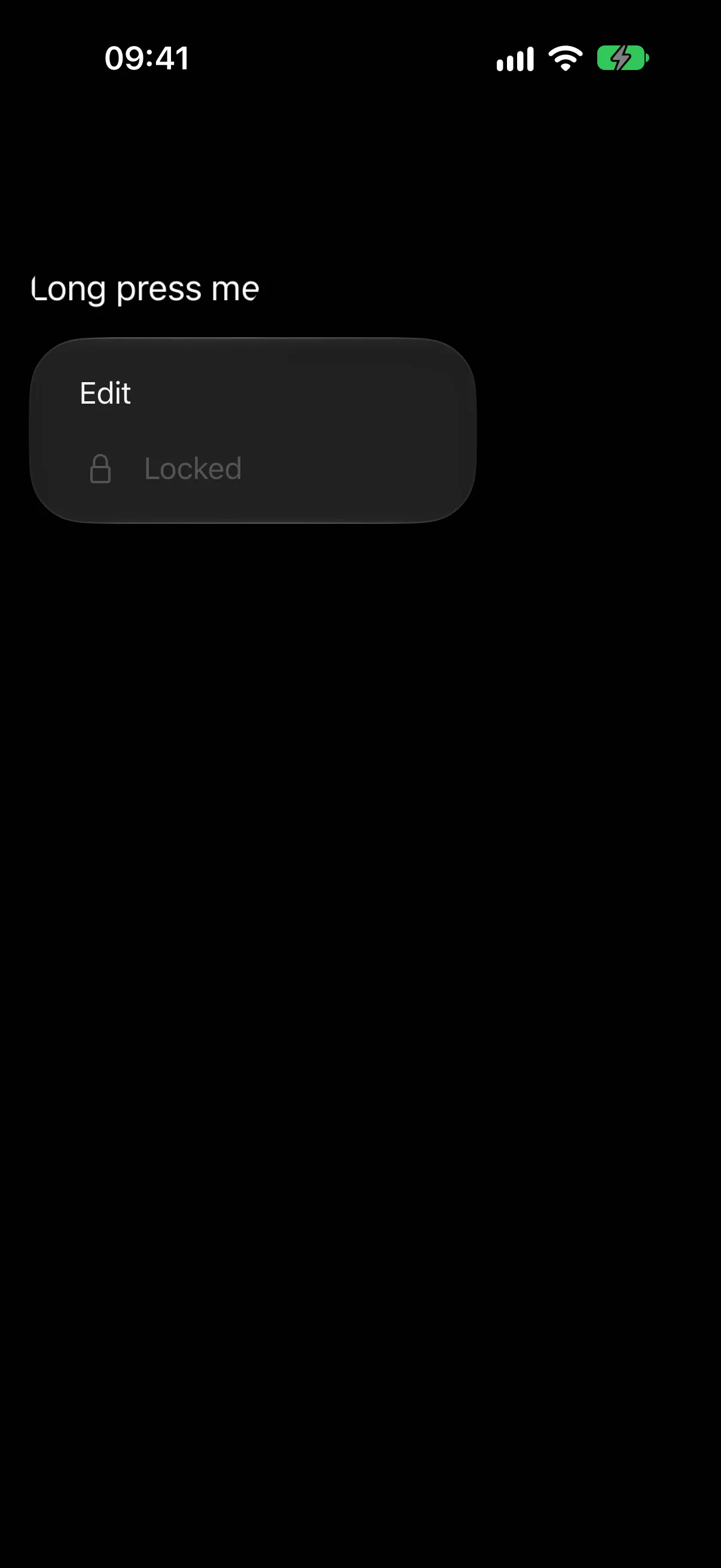 A context menu listing Edit and a greyed out Locked item with a lock icon