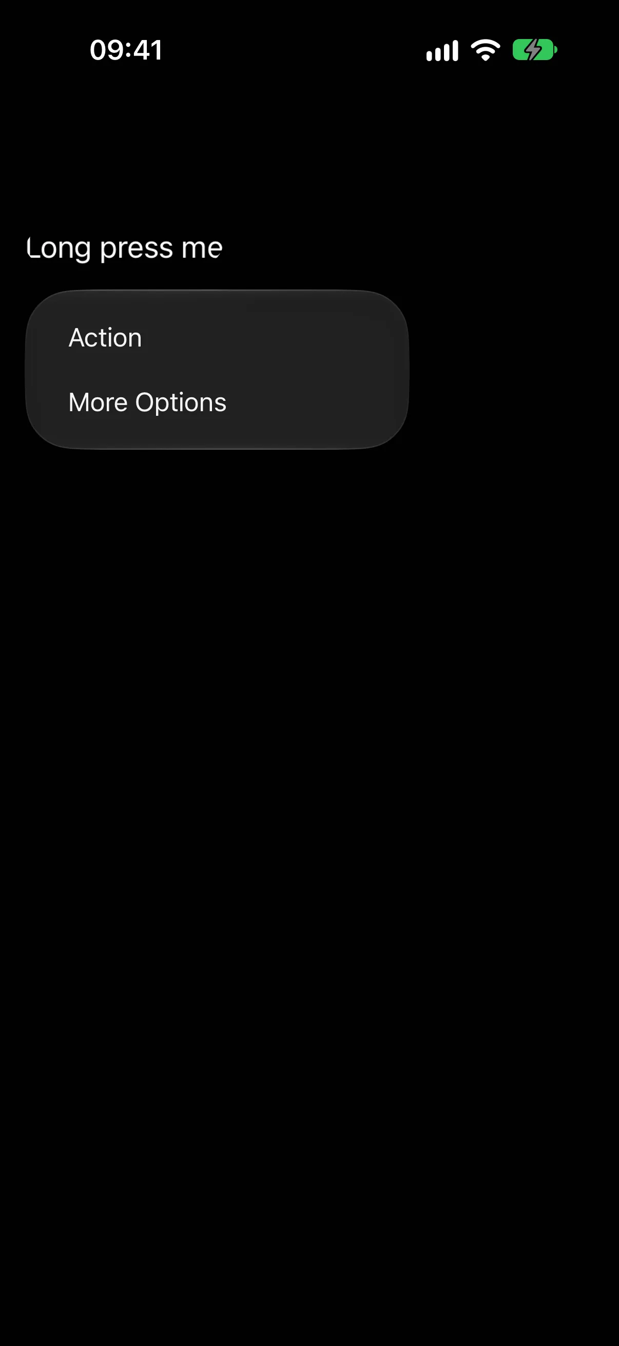 A context menu listing Action and More Options