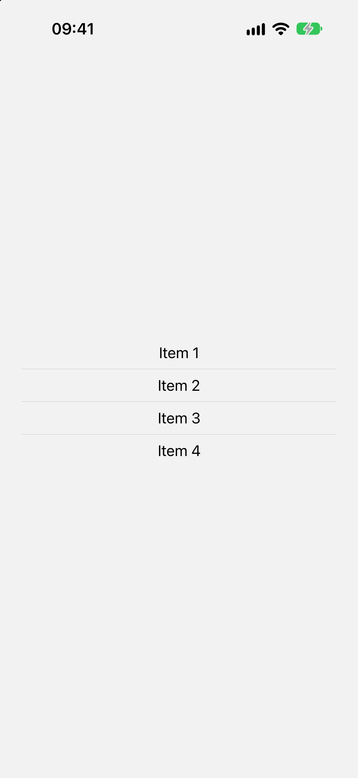 Item 1 through Item 4 stacked with a horizontal rule between each pair