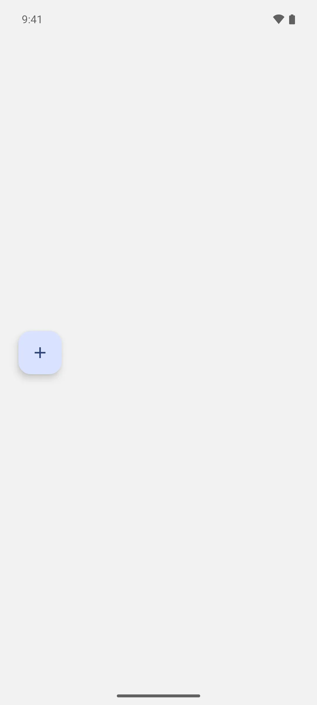 A standard floating action button with a plus icon
