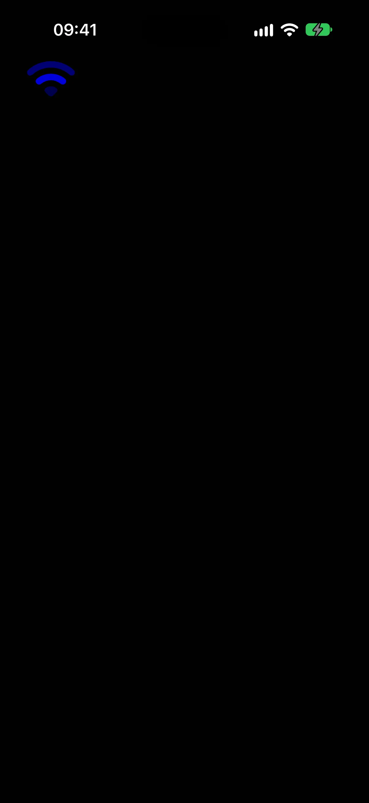 A blue wifi SF Symbol shown during one frame of the variable color effect animation