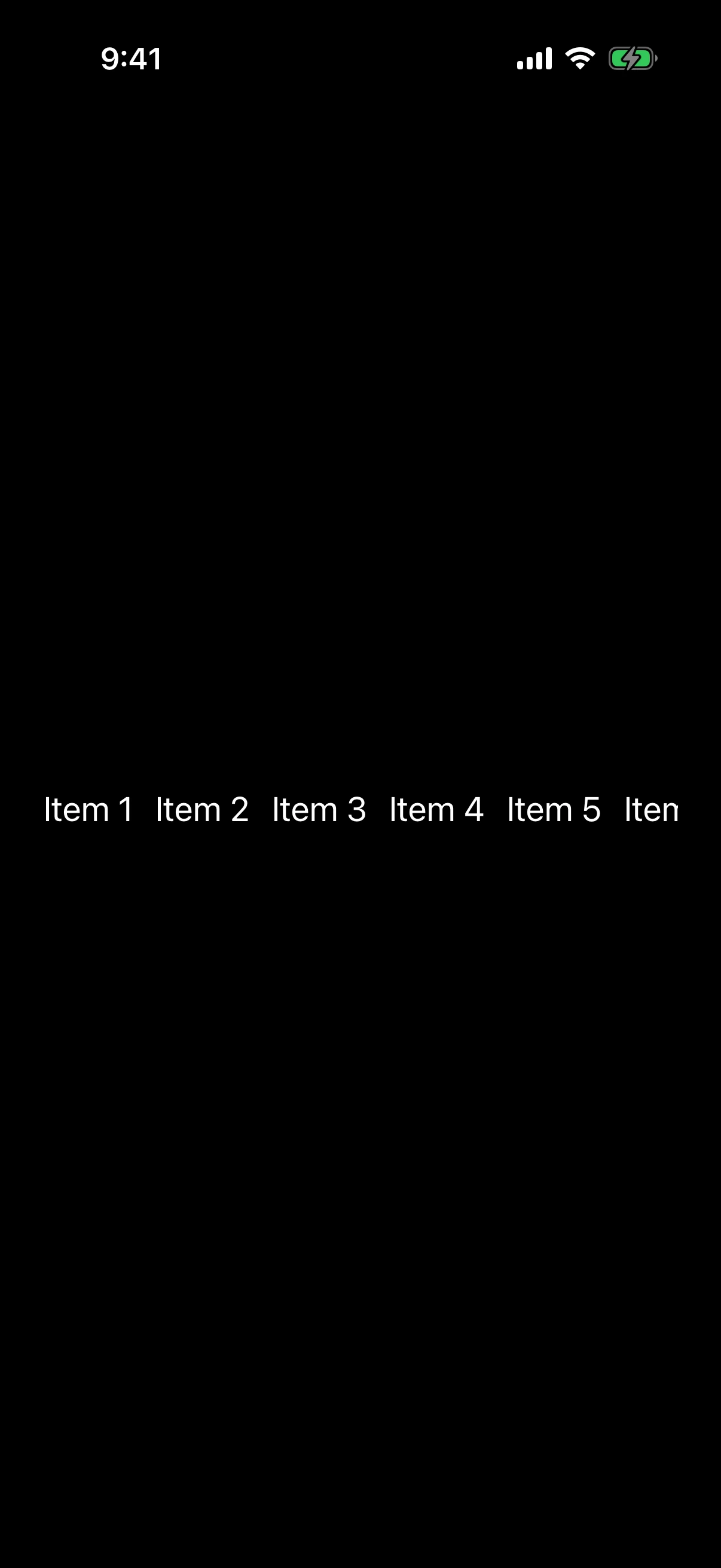 A horizontal row of items that scrolls off the right edge of the screen