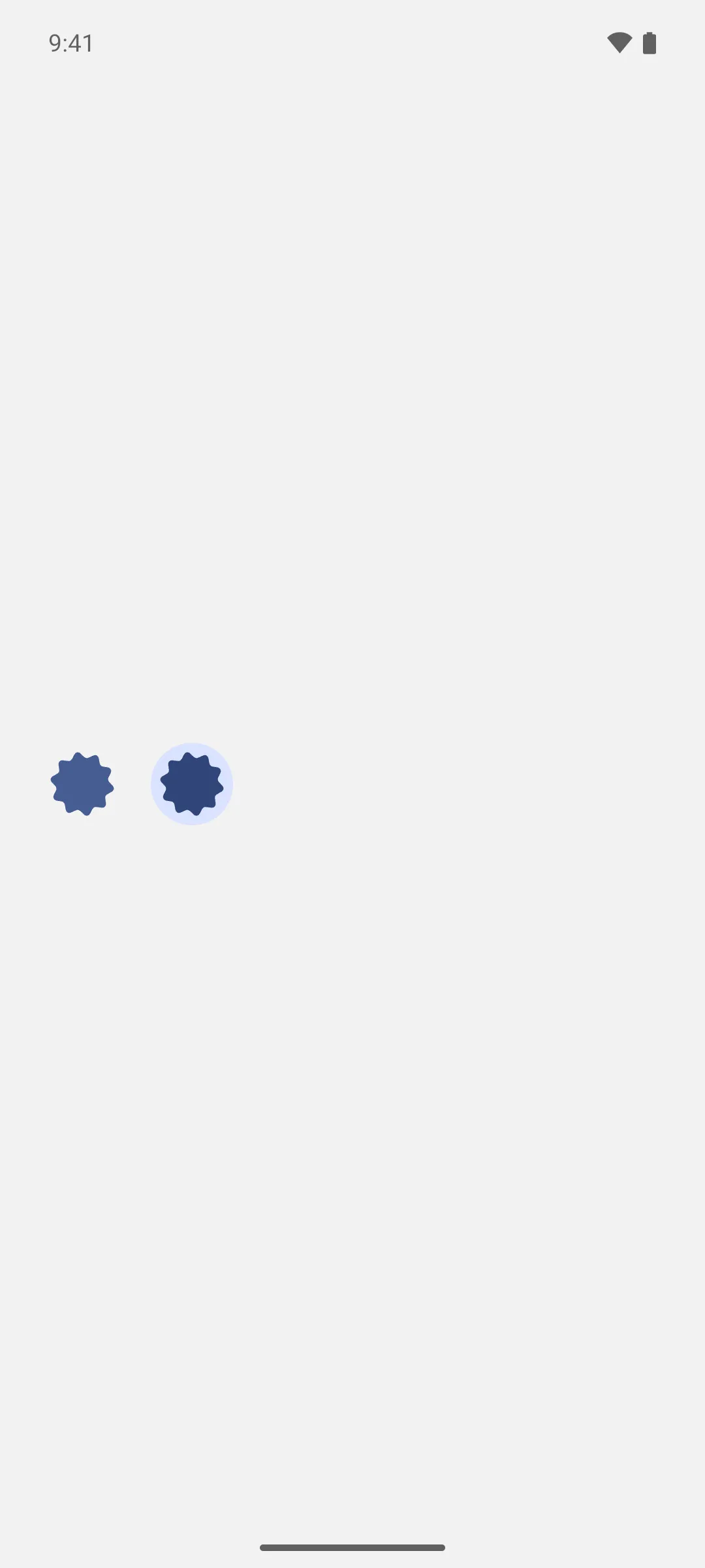 A plain and a contained loading indicator, each drawing the shape for the current progress value