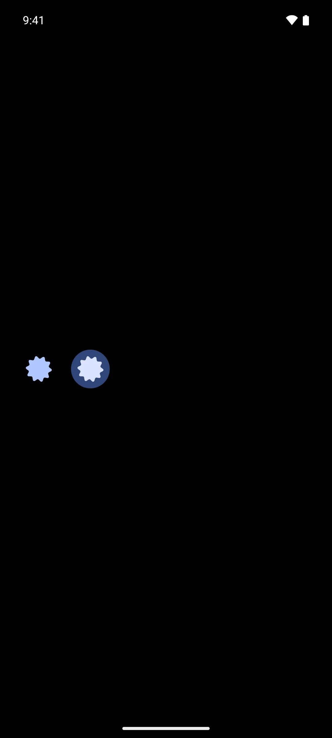 A plain loading indicator beside a contained one, both animating continuously
