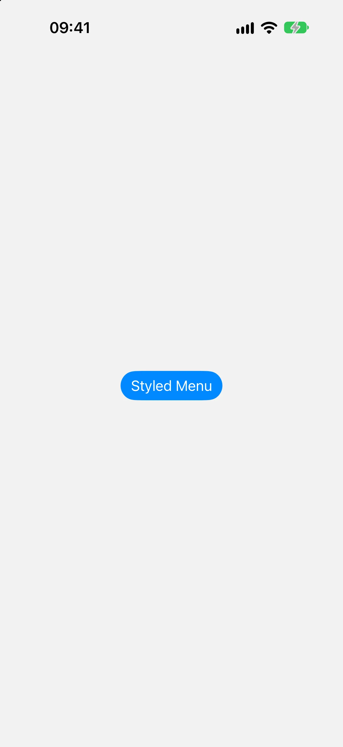 A menu trigger rendered as a filled blue button
