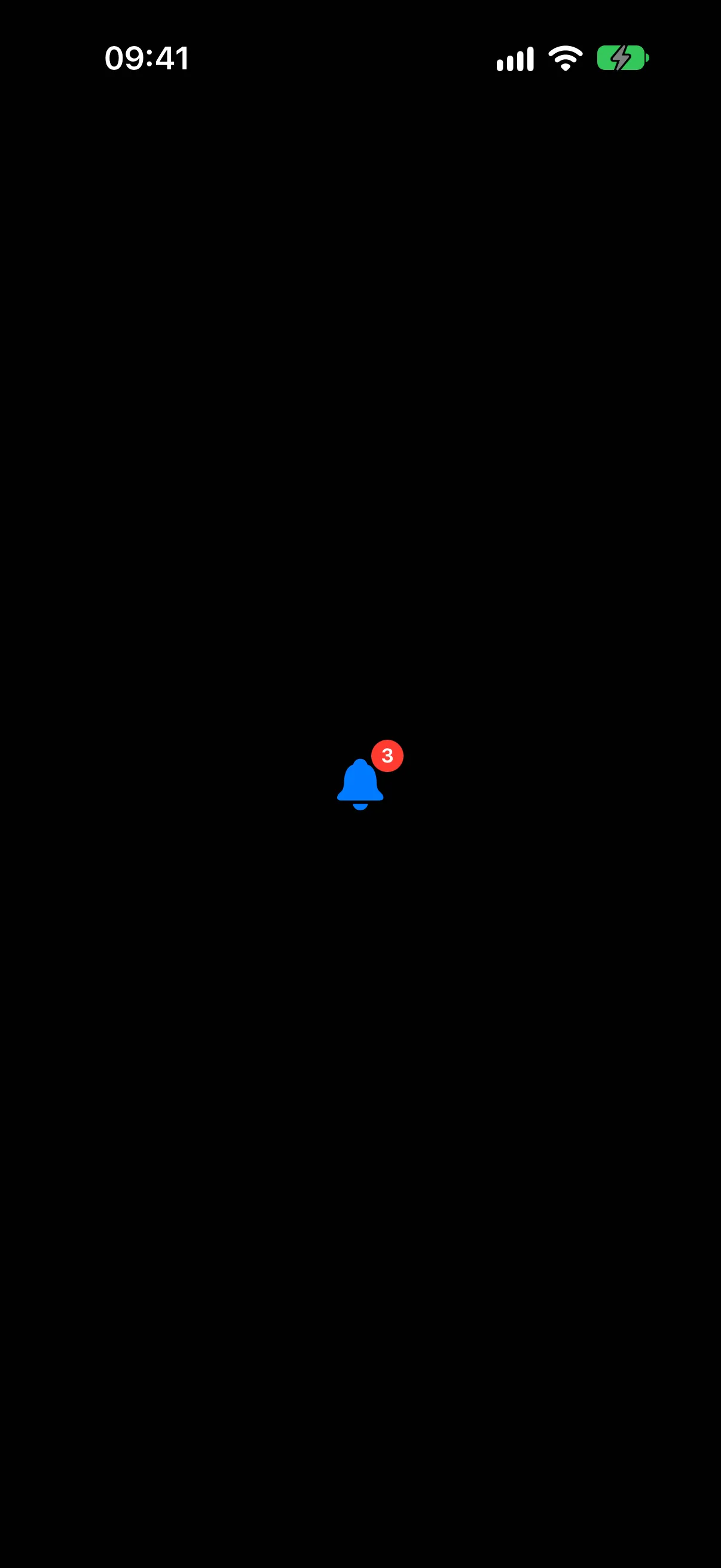 A blue bell icon with a red circular badge showing 3 at its top-trailing corner