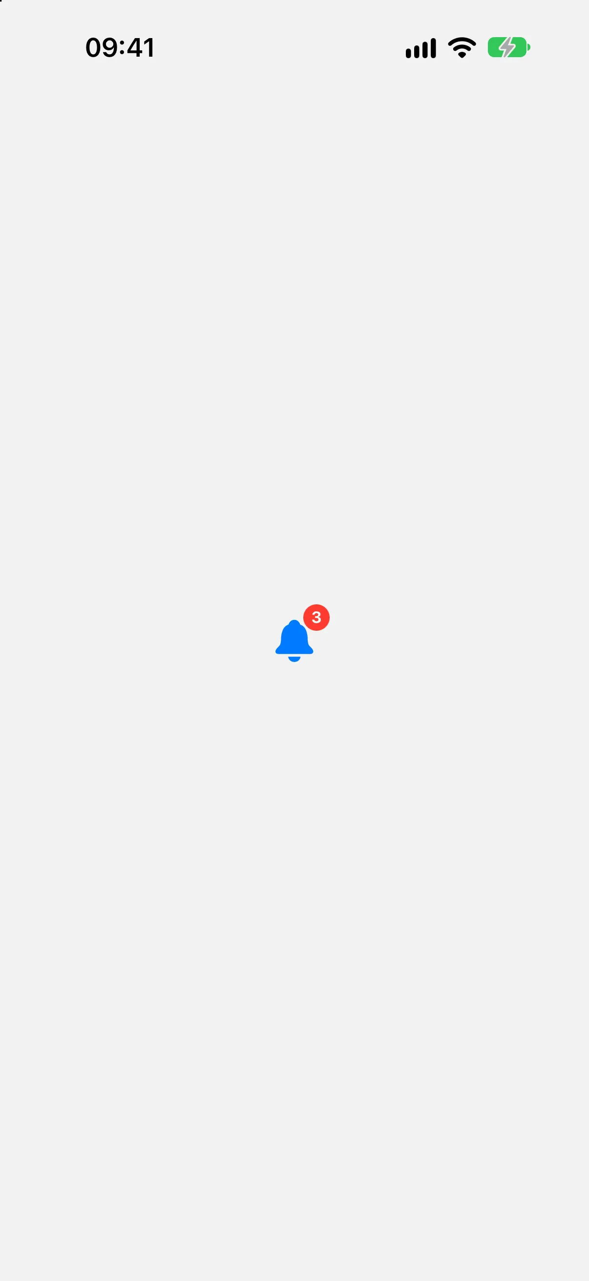 A blue bell icon with a red circular badge showing 3 at its top-trailing corner
