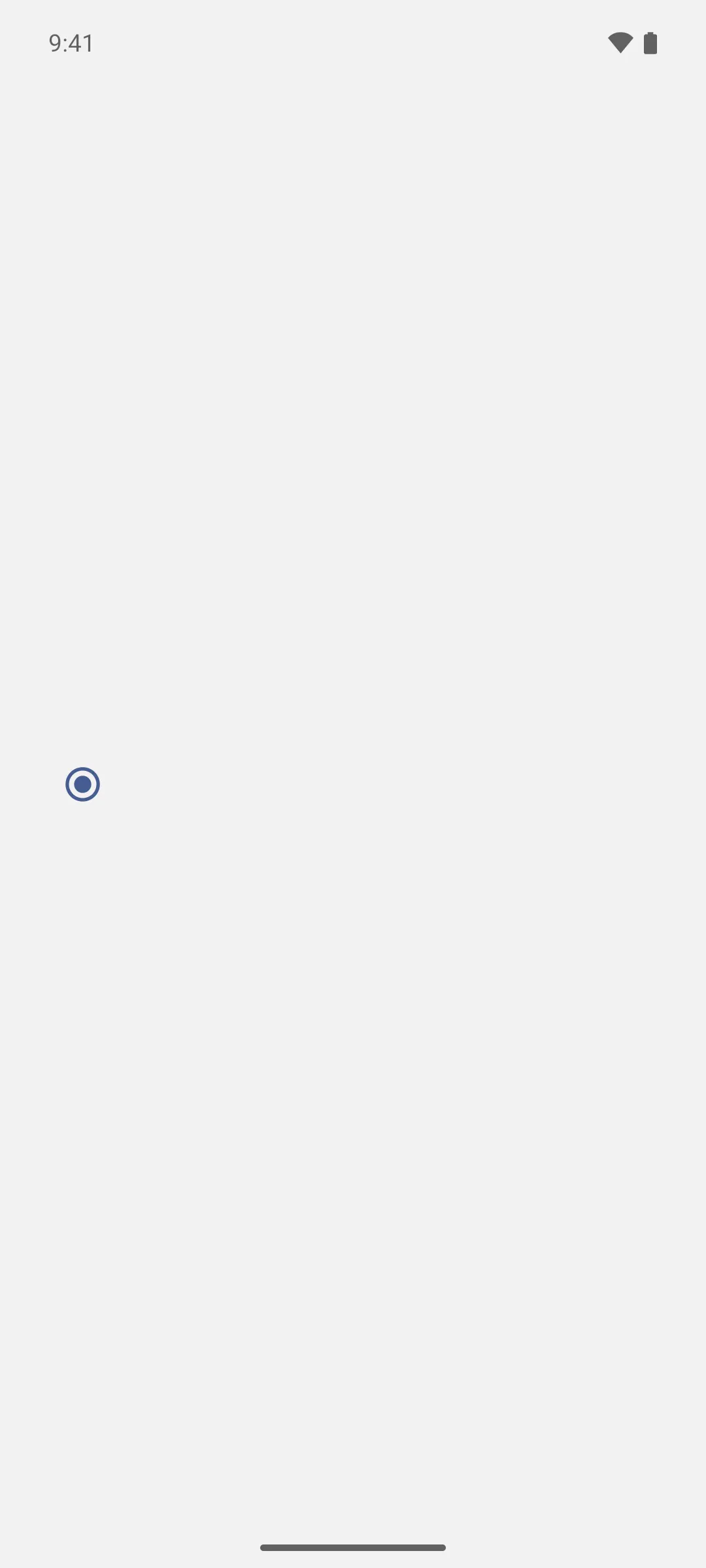 A single radio button in its selected state