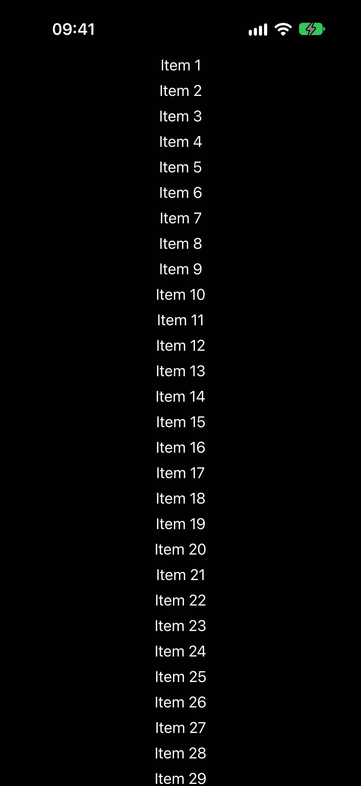 A vertical list of numbered items with no scroll indicator on the right edge