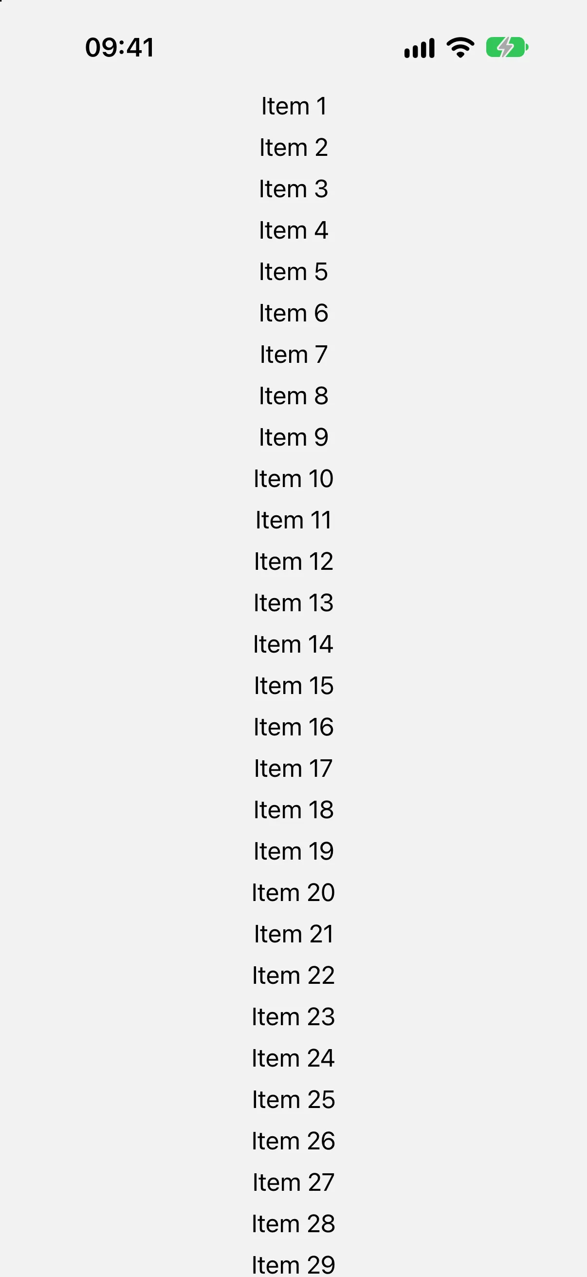 A vertical list of numbered items with no scroll indicator on the right edge