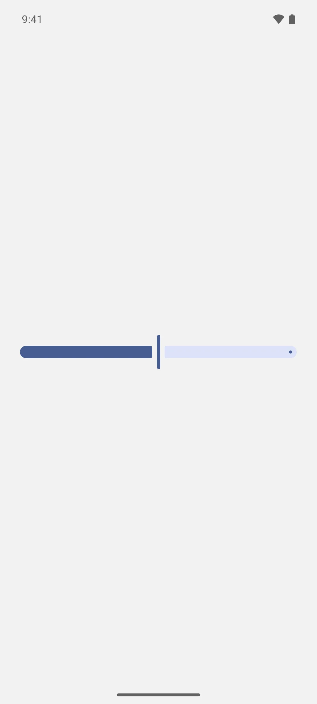A Material 3 slider with the thumb at the midpoint