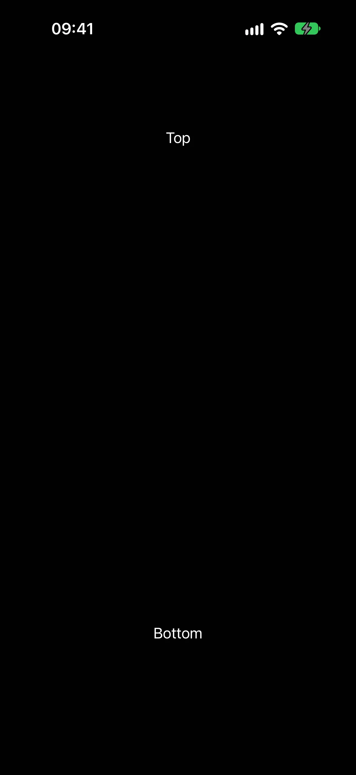 The word Top at the upper edge and Bottom at the lower edge of the same column