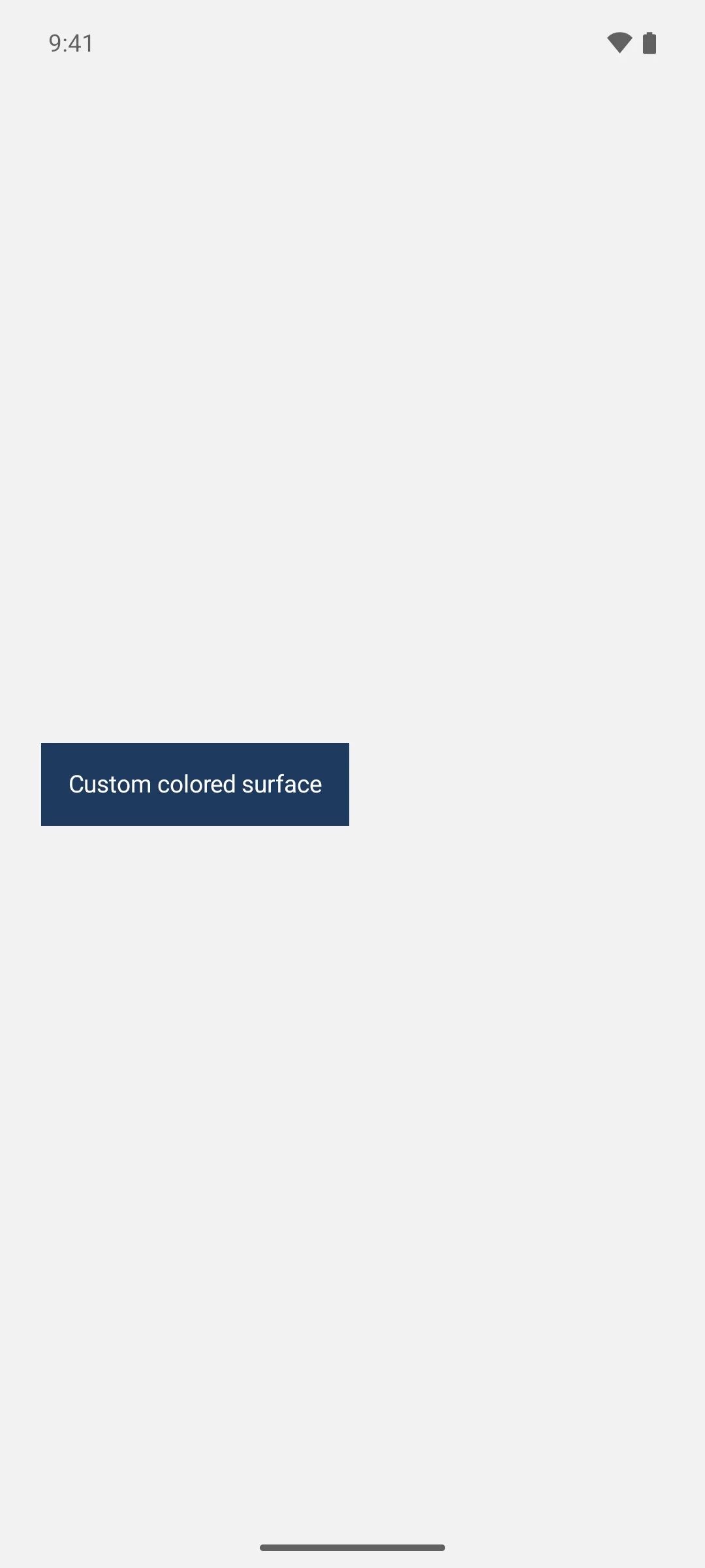 A dark navy surface panel with white text