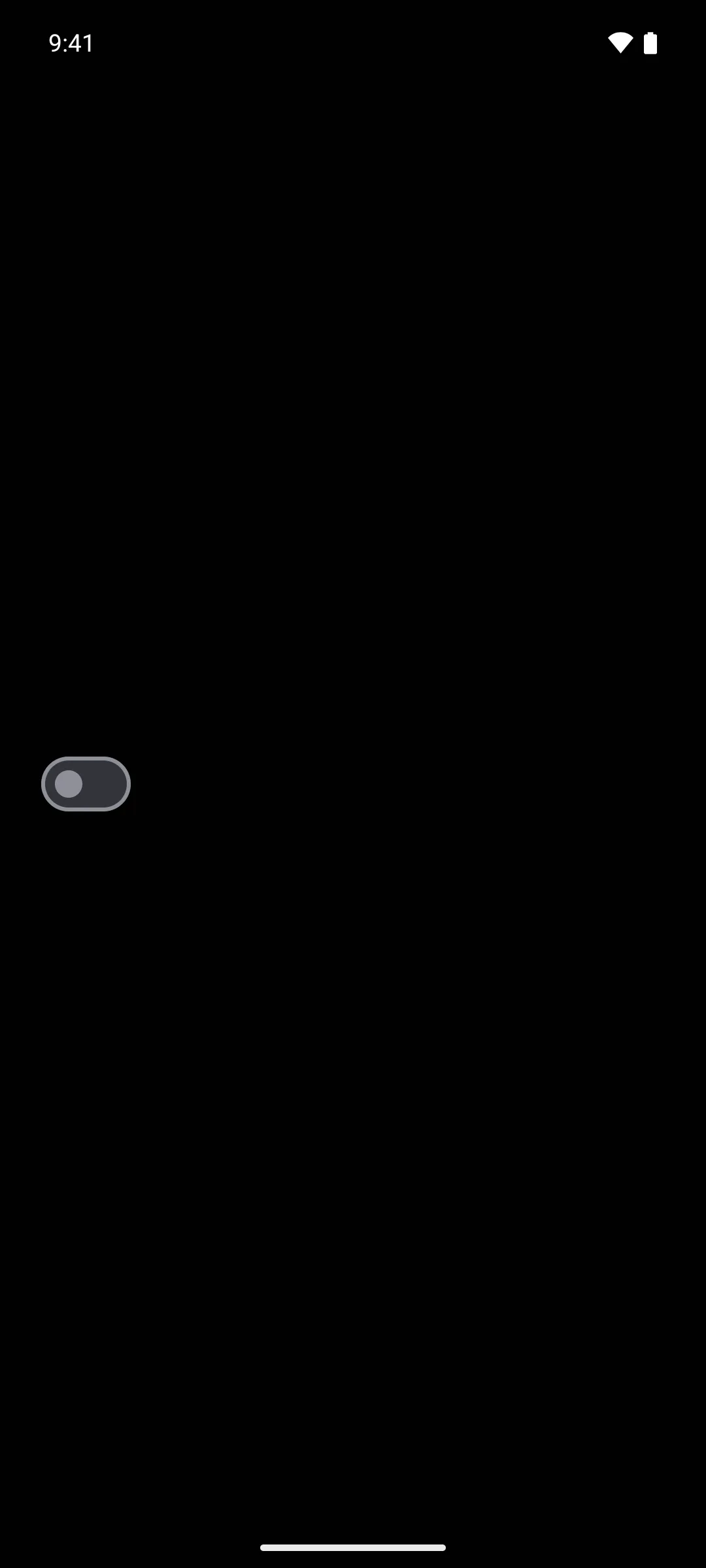 A Material 3 switch in its unchecked state