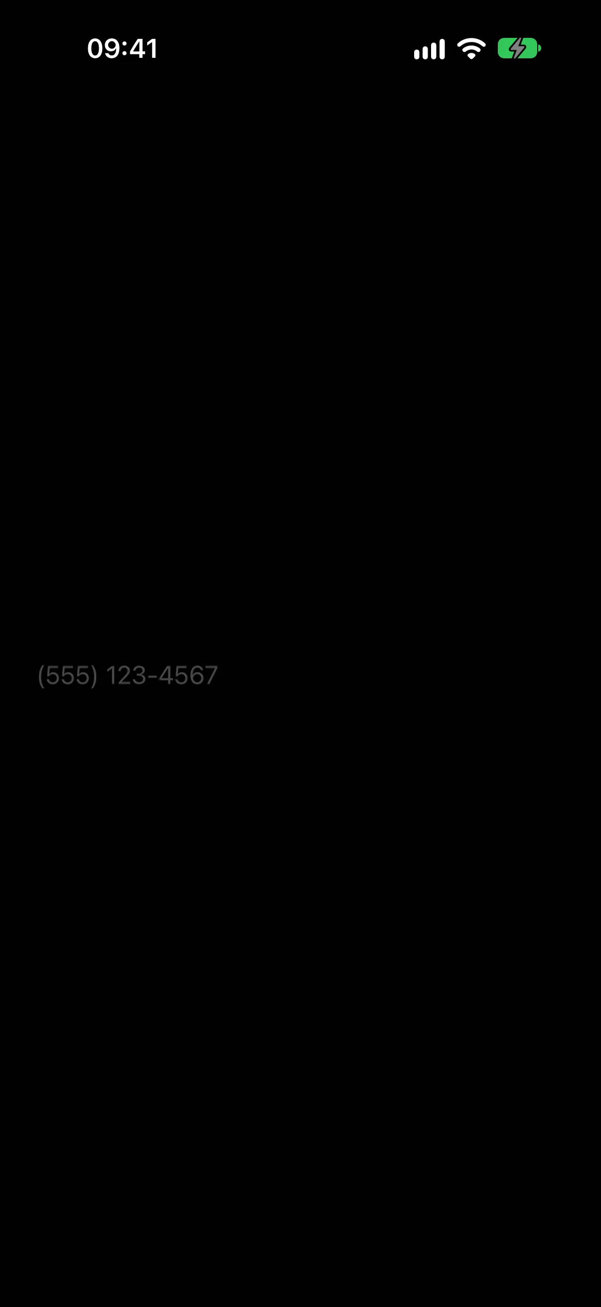 An empty text field showing the placeholder formatted as a phone number
