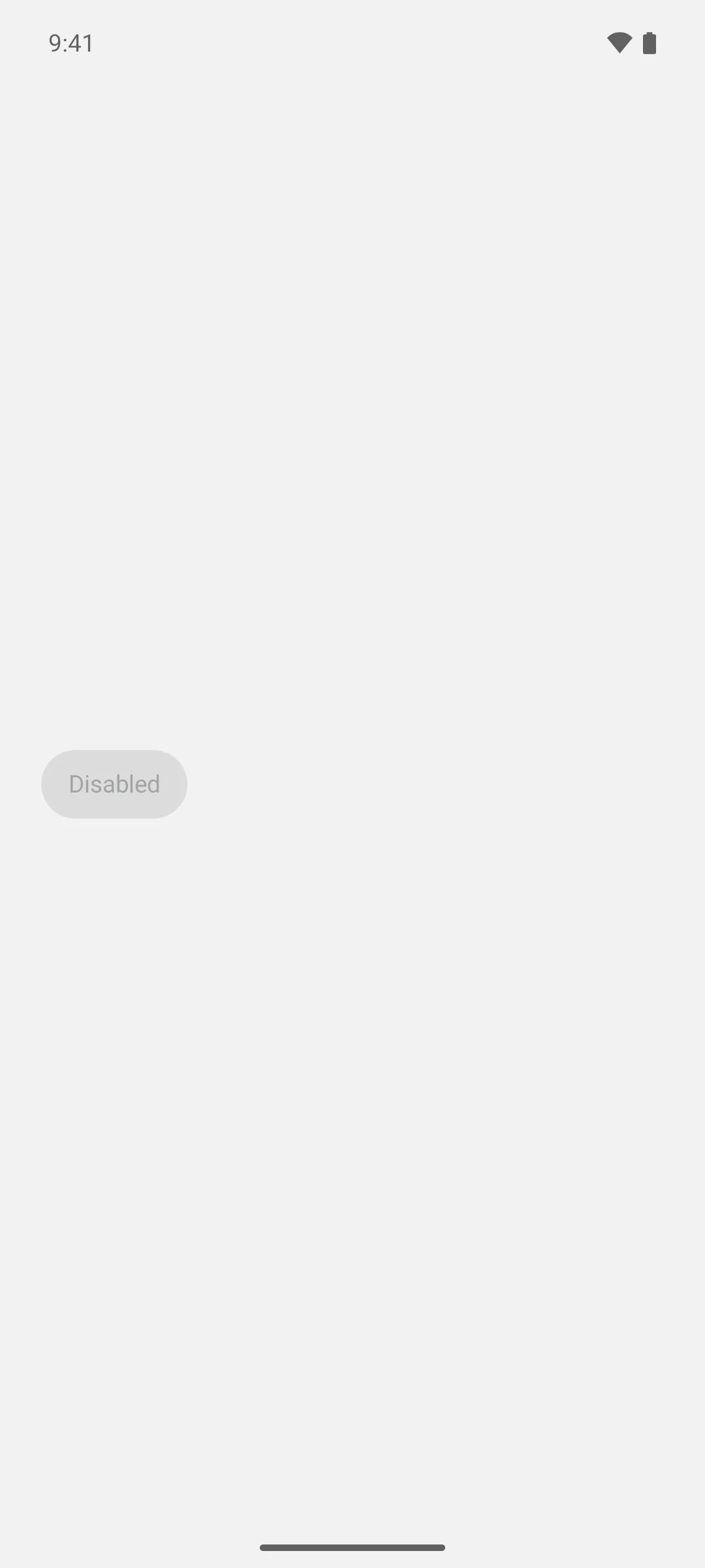 A dimmed, non-interactive toggle button labelled Disabled