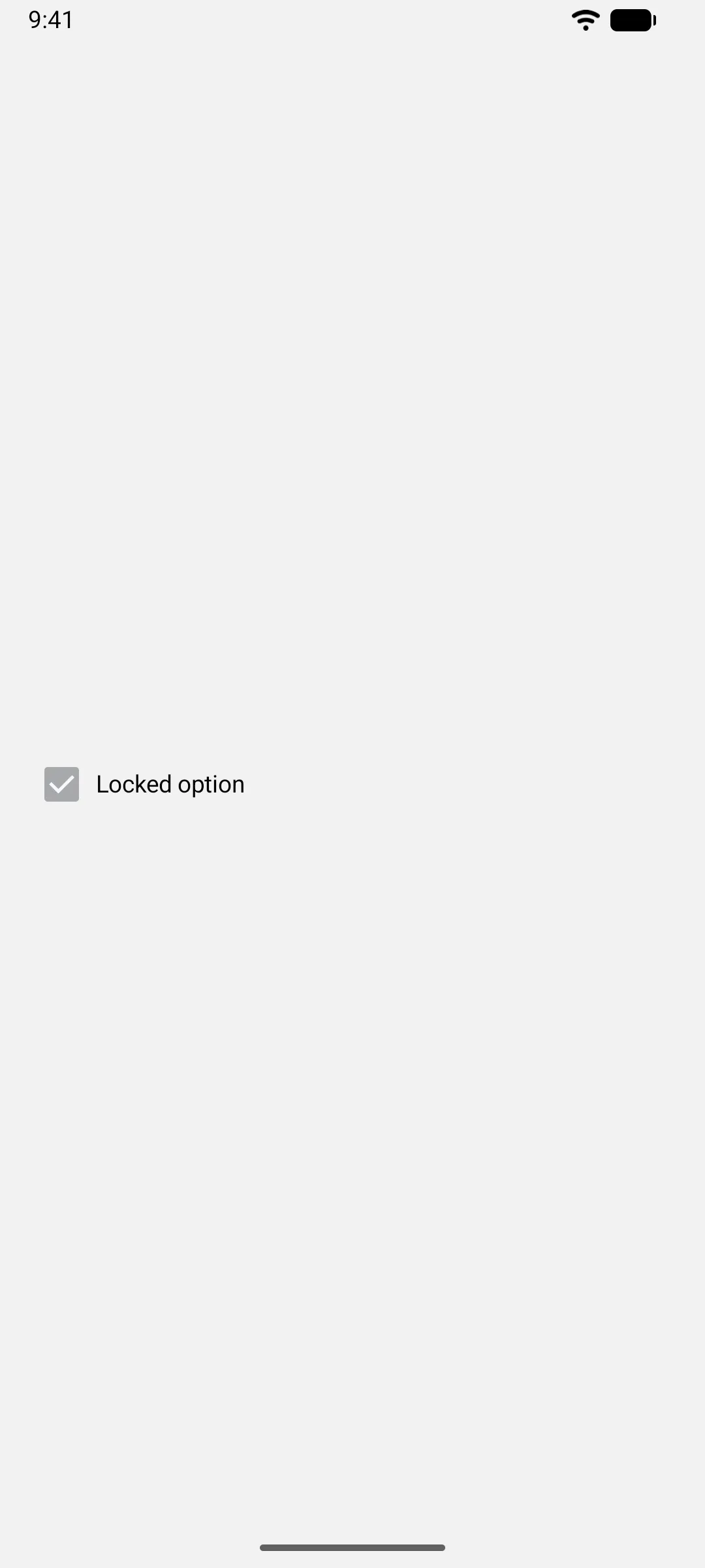 A checked, disabled checkbox with the label Locked option
