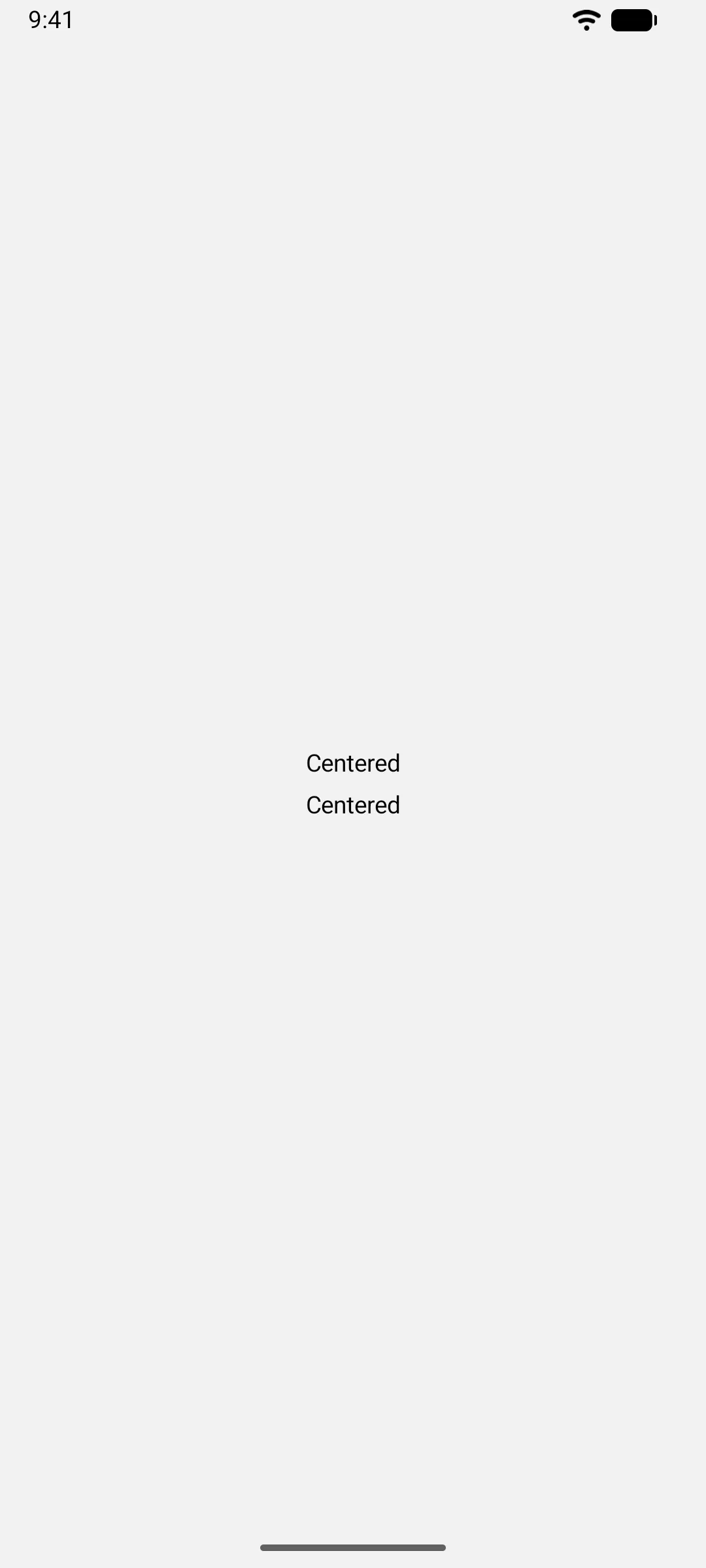 Two text labels centered horizontally