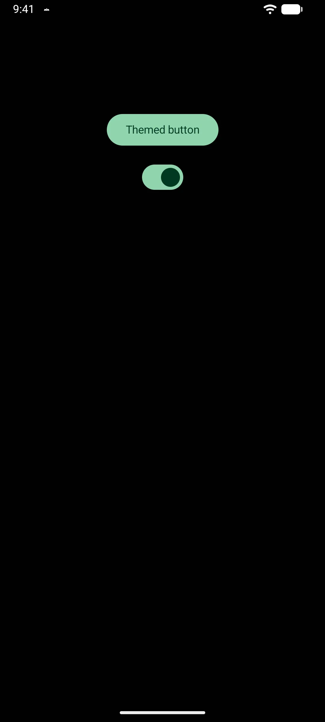 A green Material 3 button above a green switch