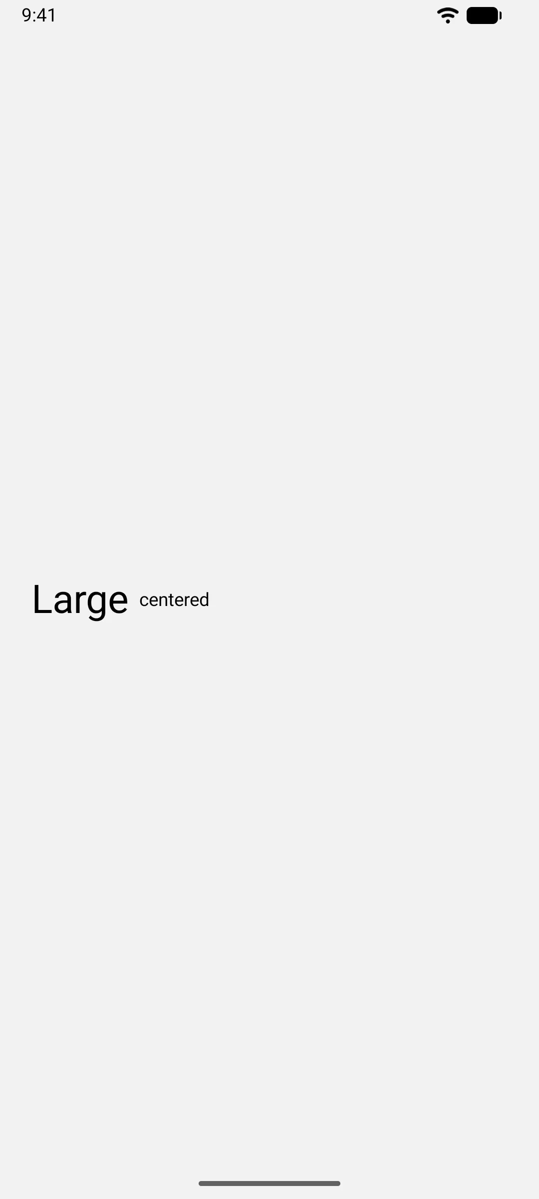 A large label and a small label sharing a center line