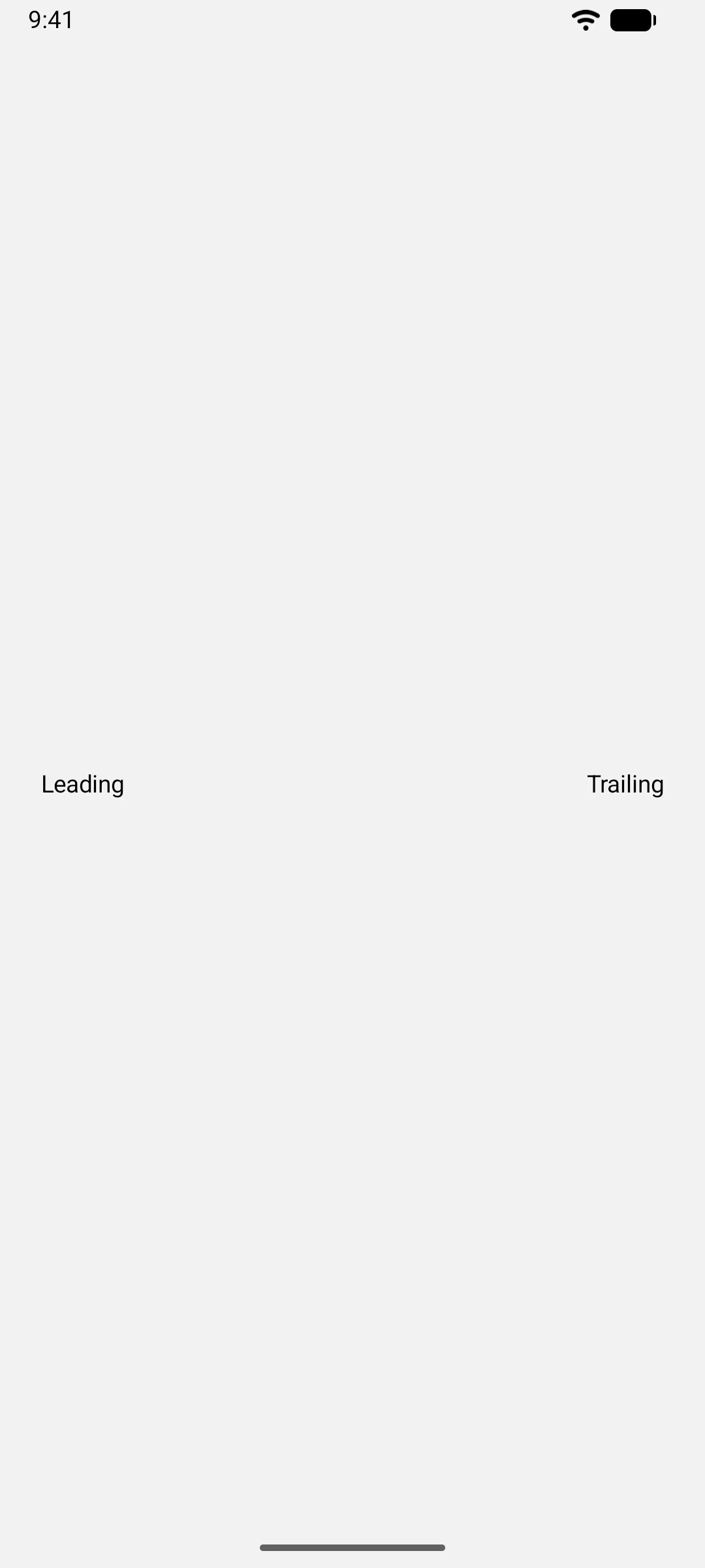 Leading and trailing labels pushed to opposite edges