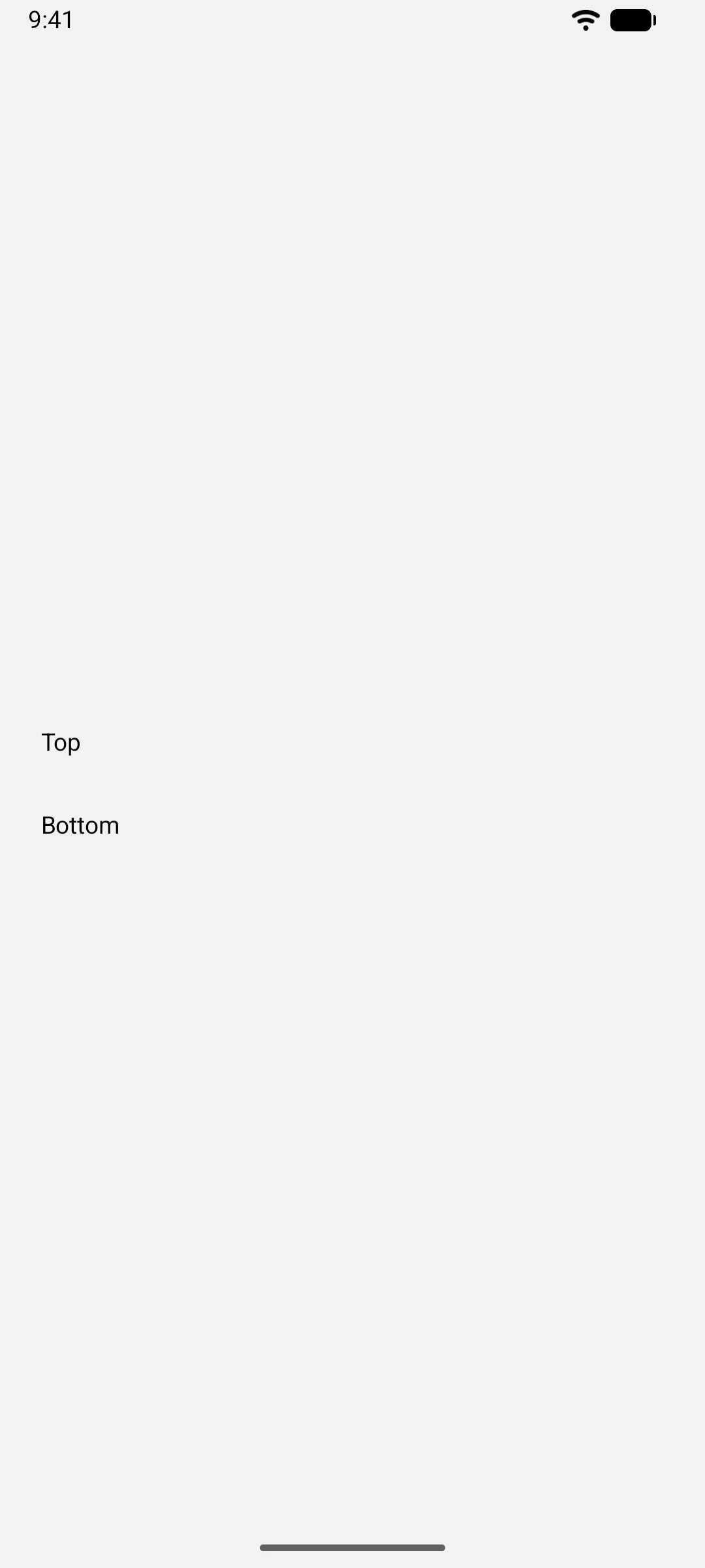 Two labels separated by a fixed vertical gap